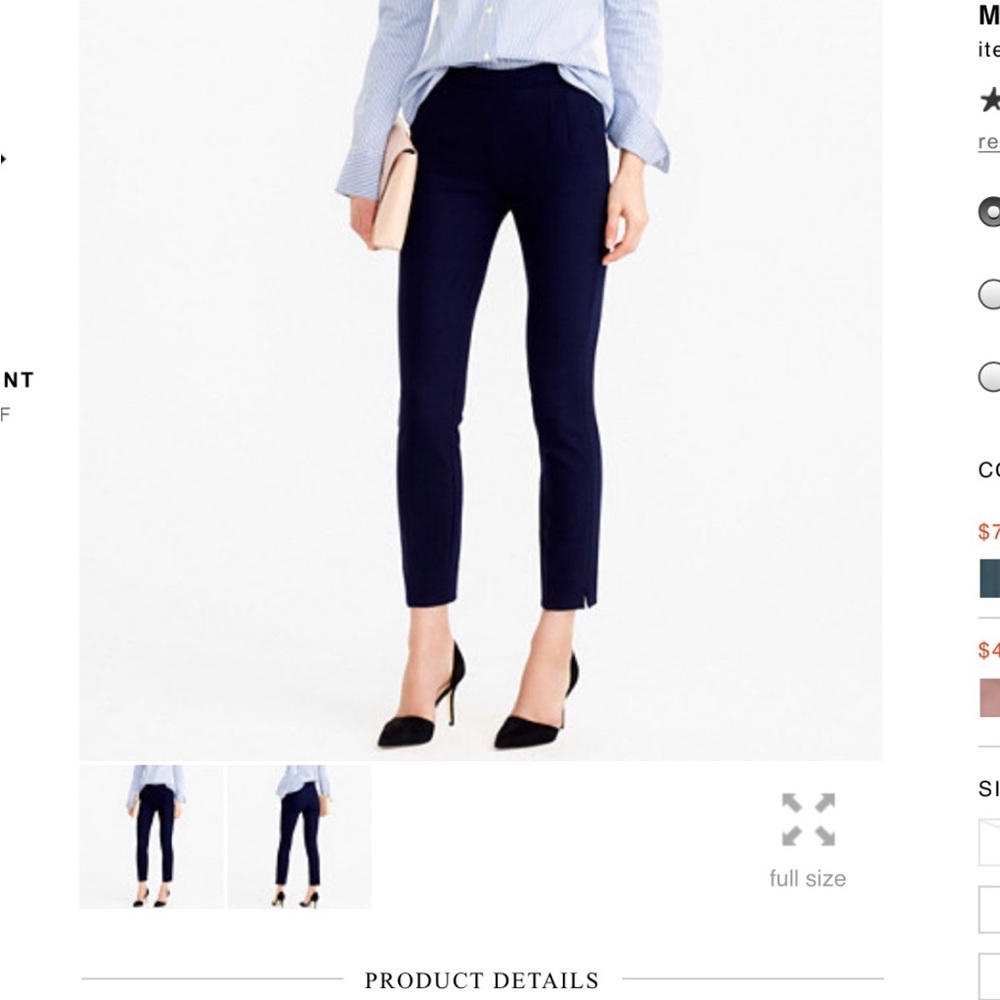 J Crew crop ankle pants.